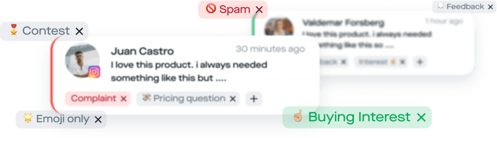 Kommentar mit Tags „Complaint" und „Pricing question"
